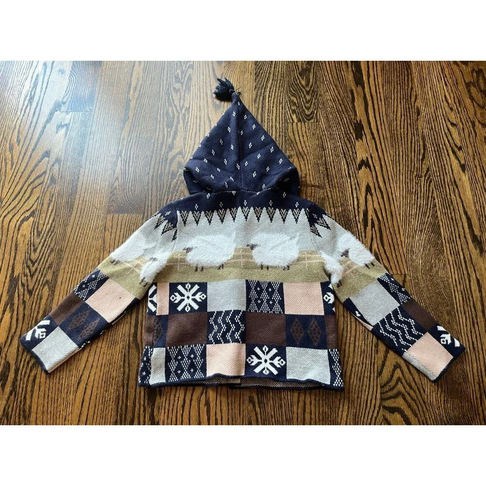 Patchwork Sheep Motif Cardigan (110cm 3-4Y)